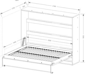 Стенно Легло Етер I -Натурален-Бяло-140 х 200