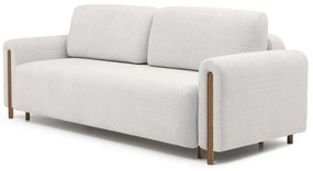 Кремав сгъваем/с място за съхранение диван от прежда с примки от букле 244 cm Arcadova – ELTAP