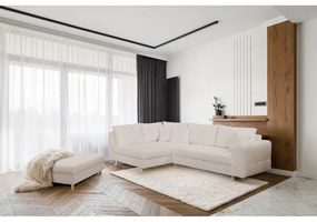 Бежова табуретка от плат bouclé Ariella - Ropez