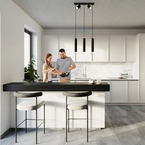 Черно метално висящо осветително тяло Etna – Sollux