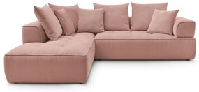 Розов шенилов ъглов диван (ляв ъгъл/L форма) Whesley – Bobochic Paris