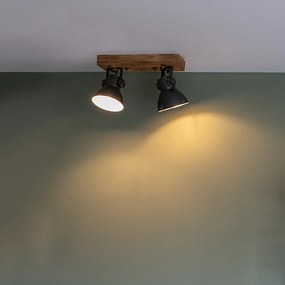 Индустриален прожектор тъмно сив с мангово дърво 2-светлина - Mangoes