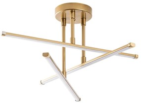 LED осветително тяло за таван златно 26x51 cm Ledflower – Opviq lights