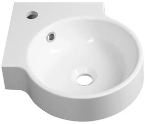 Бяла кръгла мивка от отлят мрамор 38x38 cm Kaori – Sapho