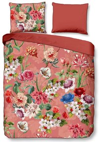 Оранжево двойно удължено спално бельо от памучен сатен 240x220 cm Amalia – Descanso