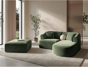Зелен кадифен ъглов диван (десен ъгъл) Campi – Cosmopolitan Design