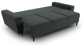 Тъмносив кадифен разтегателен диван с място за съхранение 235 cm Kyoto – Cosmopolitan Design