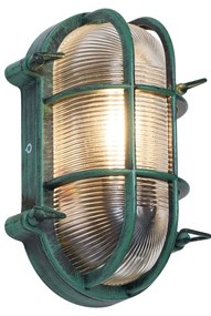 Външна Стенна Лампа Зелена Овална IP44 - Noutica
