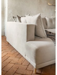 Бежов велурен разтегателен диван (ляв ъгъл) Lazy Lukka - Miuform