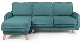 Променлив ъглов разтегателен диван в тюркоазен велур Tori – Bonami Selection