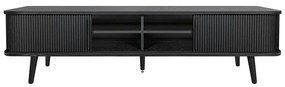 Черна маса за телевизор от декор от дъб 178x50x40 cm Rove – Woodman