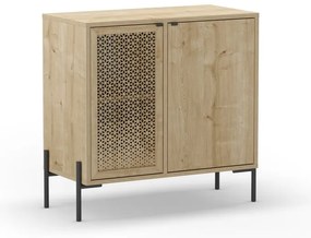 Нисък скрин с дъбов декор в естествен цвят 80x80 cm Inca - Marckeric