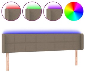 3123246 vidaXL LED горна табла за легло, таупе, 163x16x78/88 см, плат