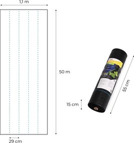 Агротекстил срещу плевели 90 g/m² + 50 щифта за закрепване Šírka: 1,1 m | Dĺžka: 50 m