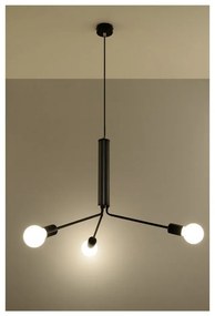 Черно висящо осветително тяло с метален абажур ø 74 cm Donato – Sollux