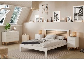 Бял нисък скрин с чекмеджета 120x83 cm Campus - Marckeric