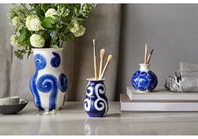 Синя ръчно рисувана каменна ваза Tulle - Kähler Design