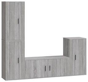 3188596 vidaXL Комплект ТВ шкафове от 4 части, сив сонома, инженерно дърво