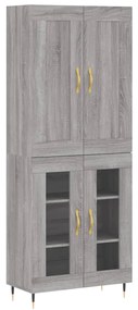 3199607 vidaXL Висок шкаф, сив сонома, 69,5x34x180 см, инженерно дърво