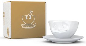 Бяла порцеланова чаша с чинийка - 58products