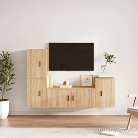 3188601 vidaXL Комплект ТВ шкафове от 4 части, сонома дъб, инженерно дърво