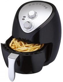 Фритюрник с горещ въздух Crown CAF-3013, 1300W, 3 л, 7 програми, До 200°C, Механичен контрол, Таймер, Черен/сив