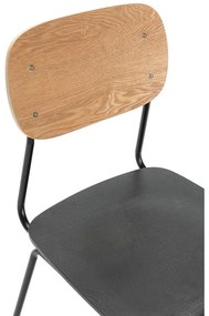 Трапезни столове в комплект от 2 бр. от декор от ясен в черен и естествен цвят Aira – Marckeric