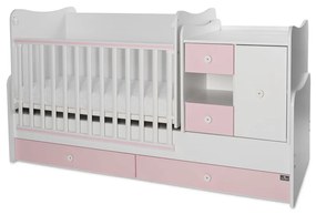 LORELLI Classic Трансформиращо се легло-люлка 190/72 см. MINI MAX БЯЛО/ORCHID PINK