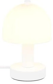 Бяла настолна лампа със стъклен абажур (височина 19 cm) Glenn – Trio