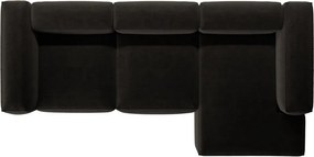 Черен ъглов диван (десен ъгъл) Bergamo – Cosmopolitan Design