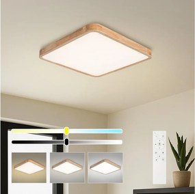 BRILAGI - димируемо LED осветително тяло WOODLINE SQUARE LED/80W/230V дъб 60x60 см + дистанционно управление