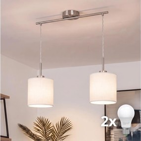 BRILAGI - LED полилей на кабел NUBILA 2xE27/60W/230V бял