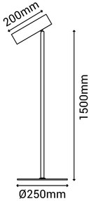 Черна подова лампа, височина 150 cm Milan - SULION