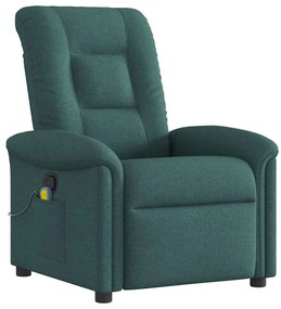 4015632 vidaXL Масажен наклоняем стол, тъмнозелен, текстил