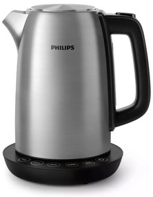 Електрическа кана Philips Avance Collection HD9359/90, 2200W, 1.7 л, Метал, Контрол на температурата, Сив/черен