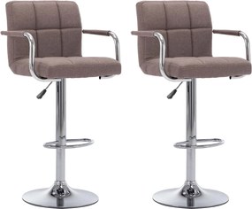 283428 vidaXL Бар столове, 2 бр, таупе, текстил