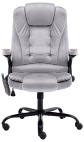 20573 vidaXL Масажиращ офис стол, светлосив, кадифе