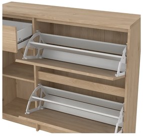 Накланяща се стойка за обувки от дъбов декор в естествен цвят 109x93x32 cm Naia – Tvilum