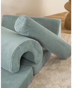 Детски стол от рипсено кадифе в цвят мента Flipster – Wigiwama