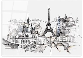 Живопис върху стъкло 70x100 cm Paris - Wallity