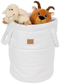 Бяла текстилна детска кошница за играчки ø 39x50 cm – Meowbaby