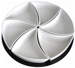 Комплект купички с поднос TORO 6 бр. керамика/дърво