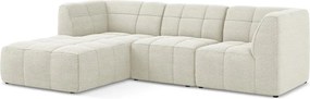 Бежов ъглов диван от прежда с примки от букле (ляв ъгъл) Aloha – Makamii