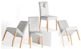 Светлосиви ластични покривала за стол в комплект от 4 бр. 48 cm Sento – Restilo