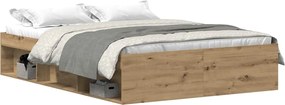 3329316 vidaXL Рамка за легло без матрак дъб артизан 135x190см инженерно дърво