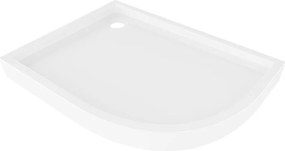 Mexen Flow+ асиметричен полукръгъл ляв душ поддон 90 x 80 cm, бял гланц - 46Q108090LH