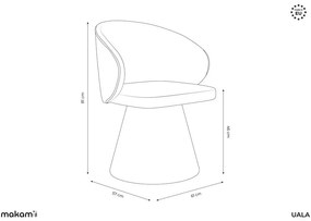 Кремав тапициран трапезен стол Uala – Makamii