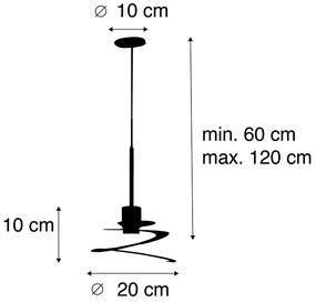 Дизайнерски висящ аплик с спираловиден абажур 20 см - Scroll