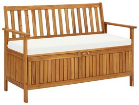 44126 vidaXL Градинска пейка за съхранение, акация масив, 120x63x84 cм