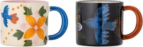 Черни/бежови керамични чаши в комплект 2 бр. 300 ml Maricala – Bloomingville